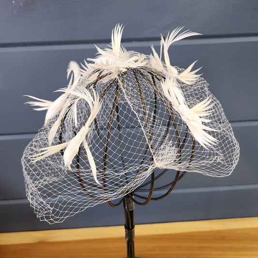 Vintage White Bird Hair Veil