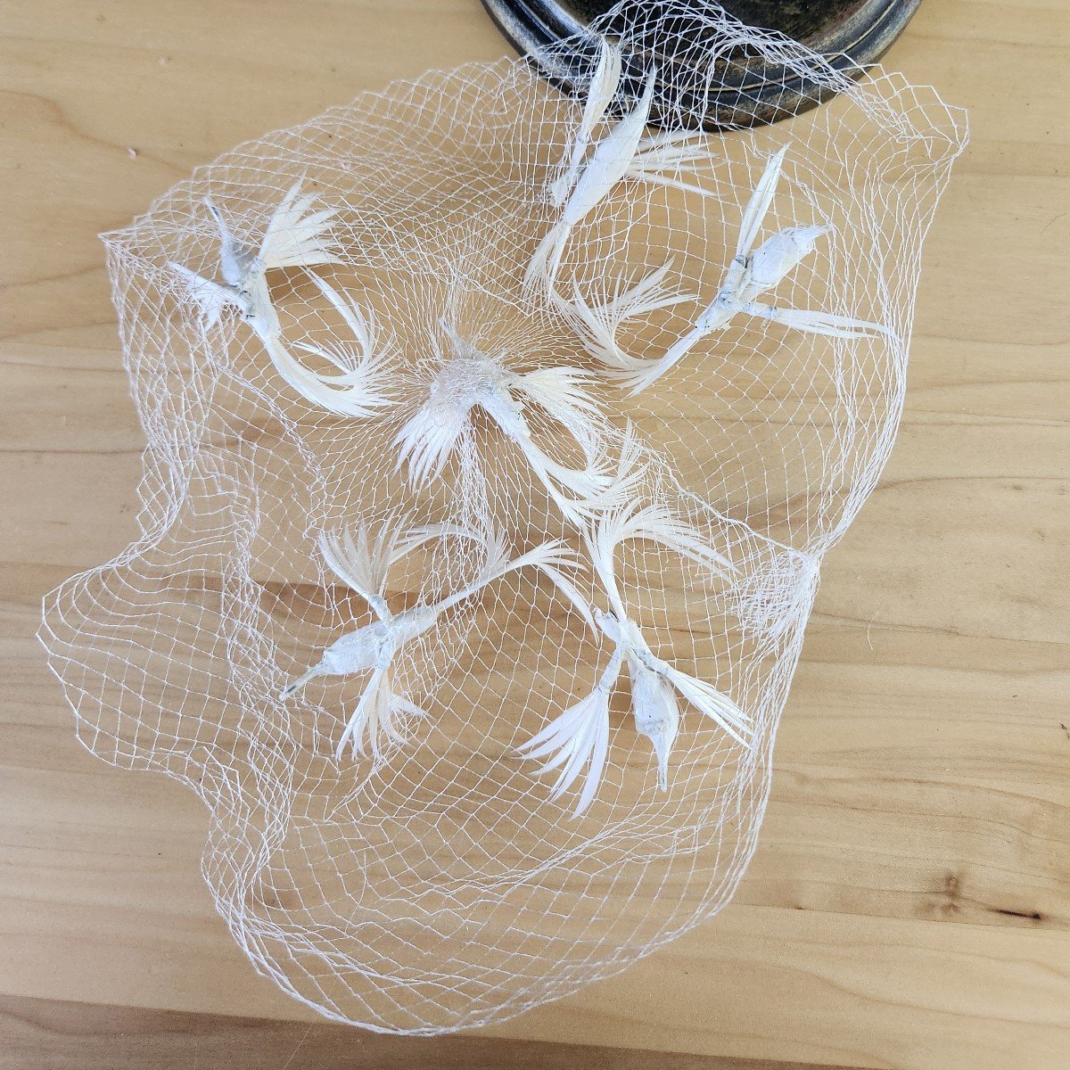 Vintage White Bird Hair Veil