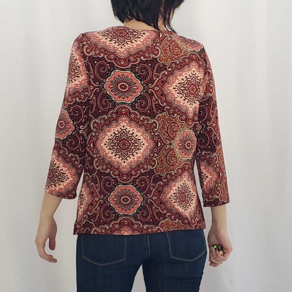 Y2K Does Boho Red and Brown Top