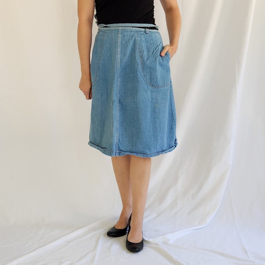 90s Denim Wrap Skirt