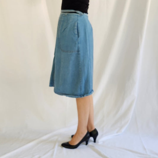 90s Denim Wrap Skirt