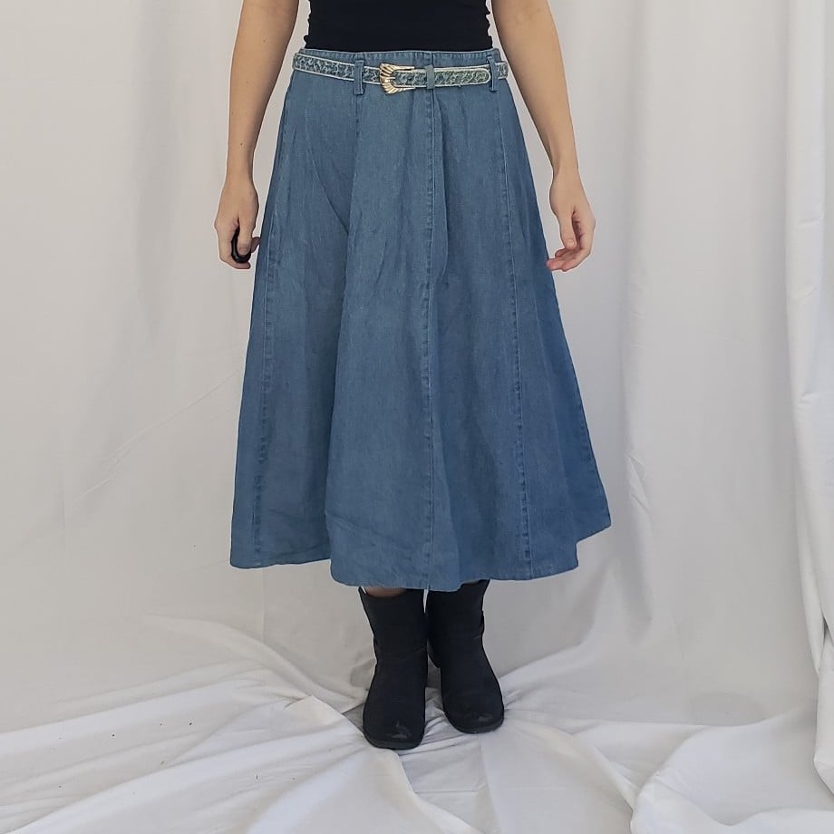 90s Denim Southwest Skirt and Jacket Set