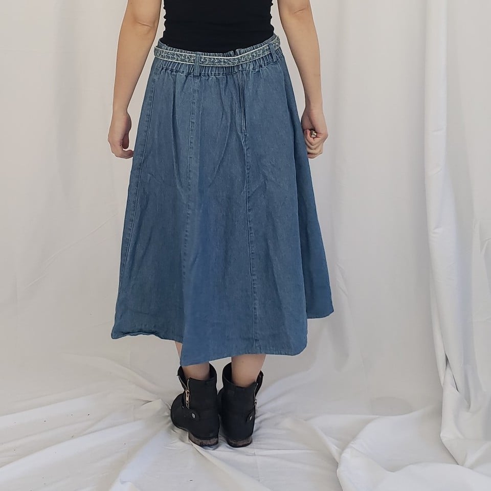 90s Denim Southwest Skirt and Jacket Set