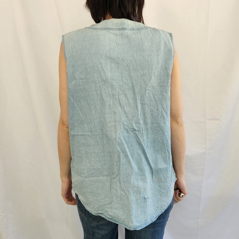 90s Sleeveless Denim Shirt