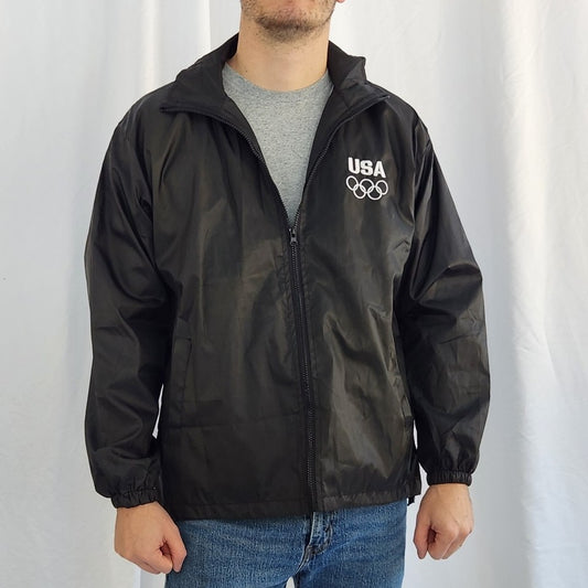 90s/Y2K Team USA Black Windbreaker