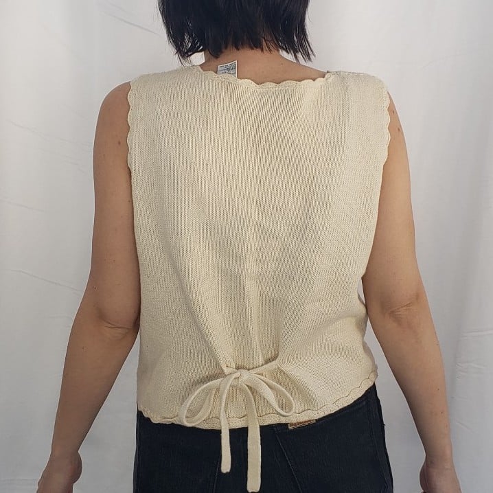 90s Beige Crochet Vest