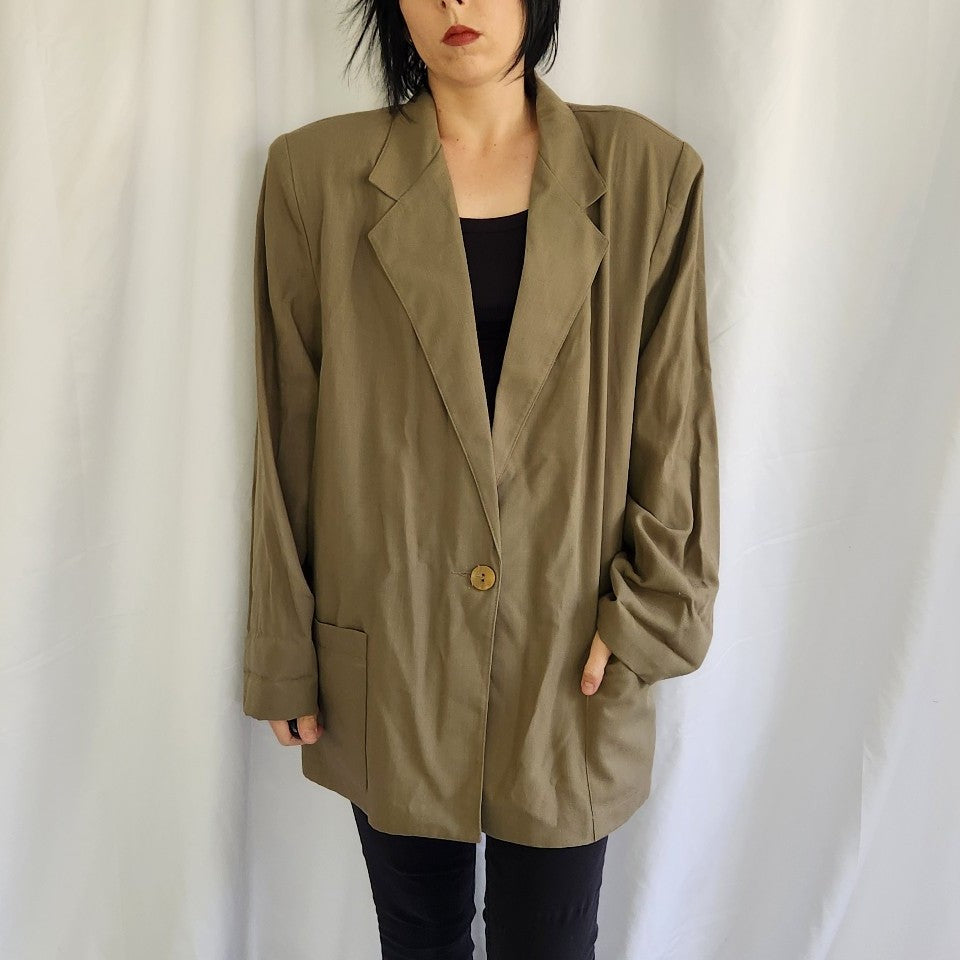 90s Olive Green Lightweight Blazer