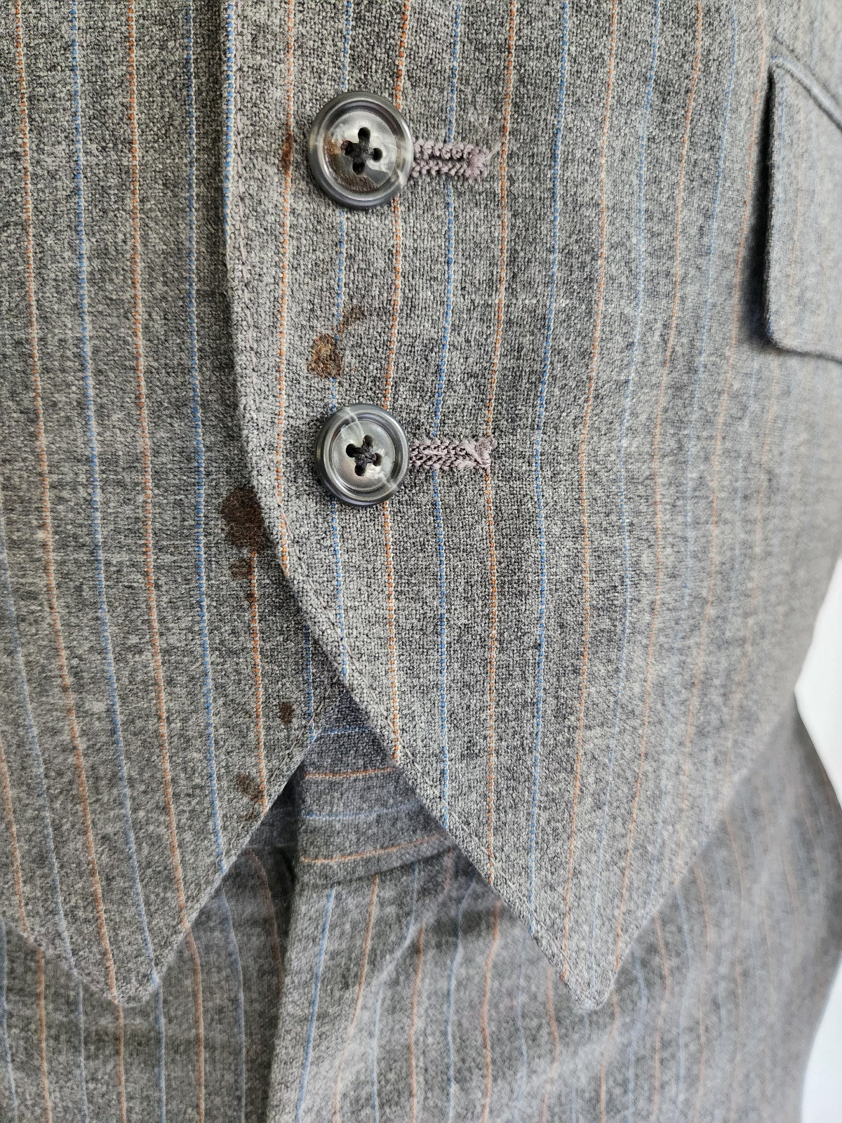 70s/80s Gray Pinstripe Three Piece Suit