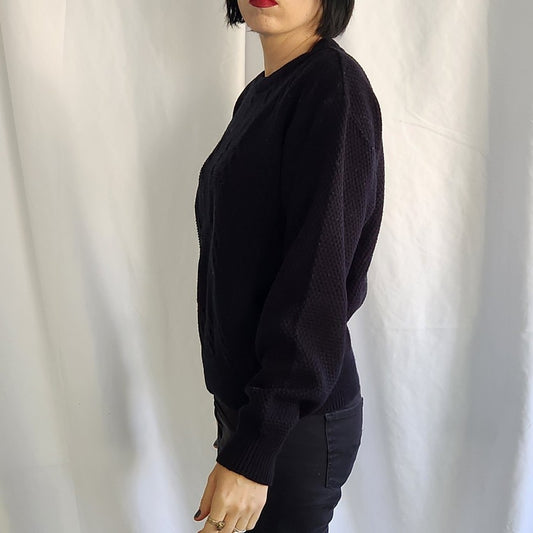 80s Black Crew Neck Sweater
