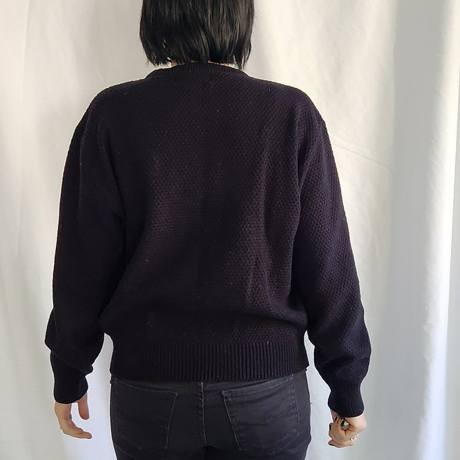 80s Black Crew Neck Sweater