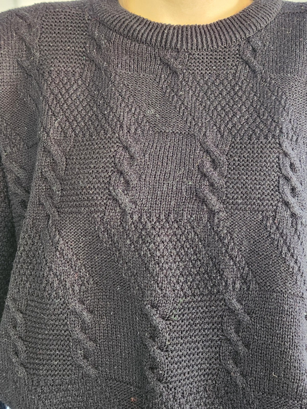 80s Black Crew Neck Sweater