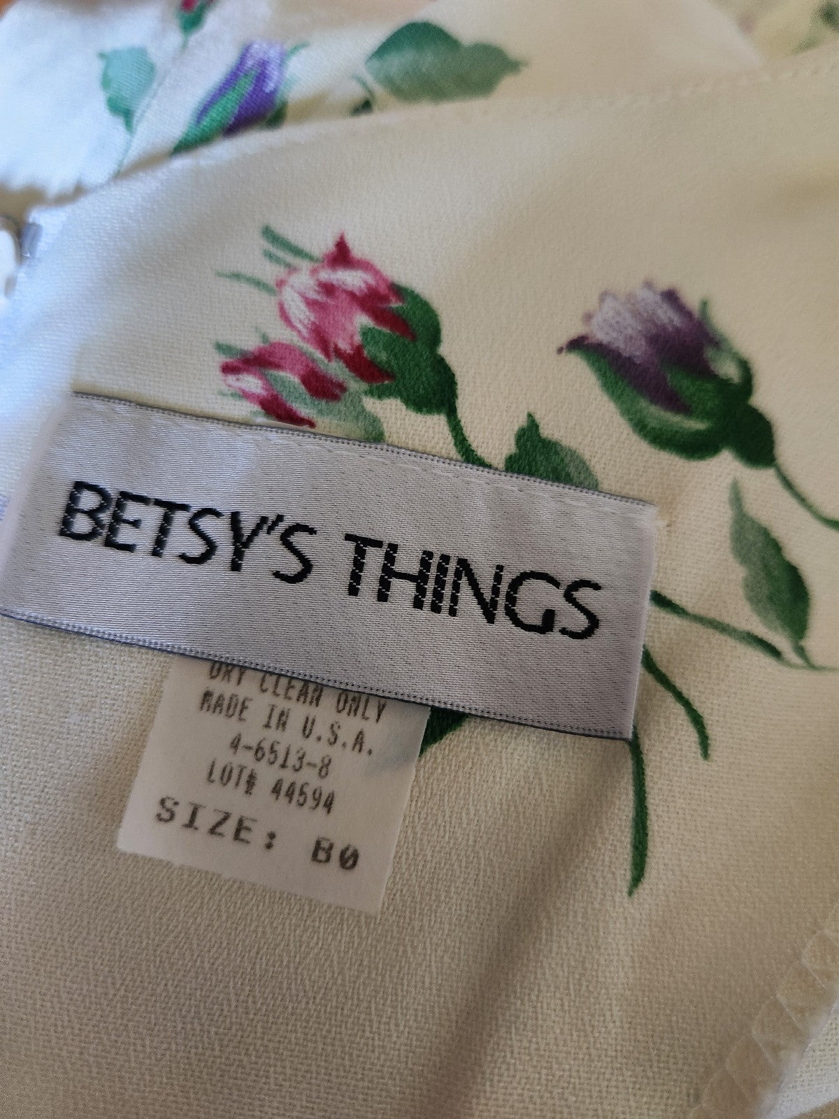 90s Cream Floral Sheath Dress