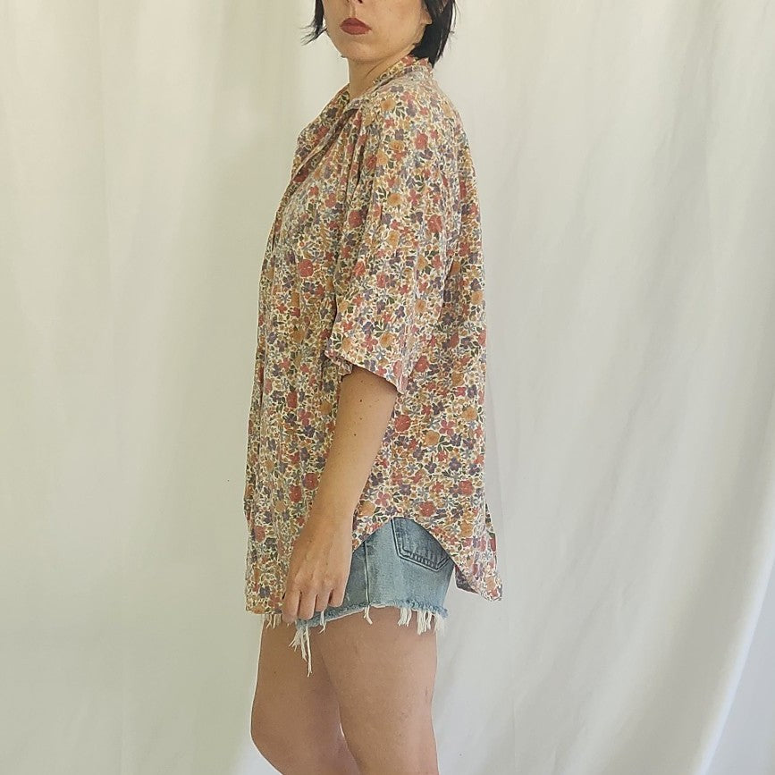 90s 100% Cotton Floral Button Down