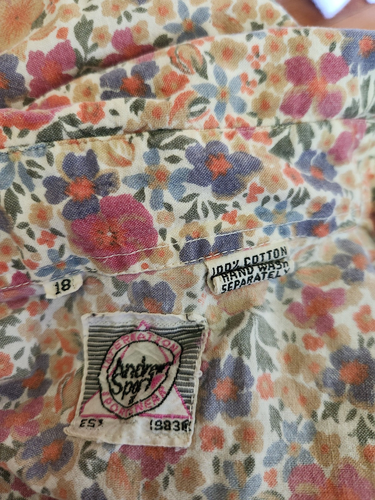 90s 100% Cotton Floral Button Down