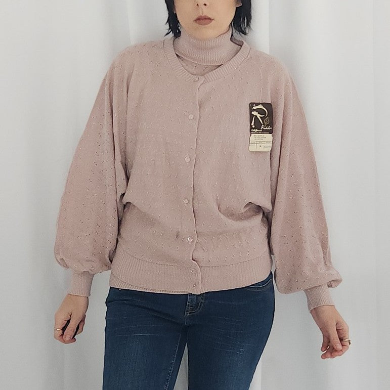 70s Deadstock Pink and Silver Sweater Set