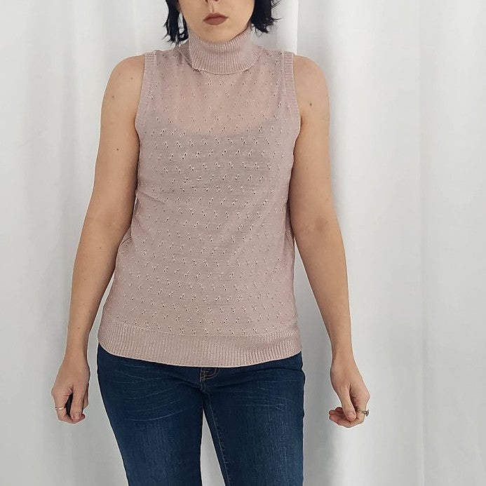 70s Deadstock Pink and Silver Sweater Set