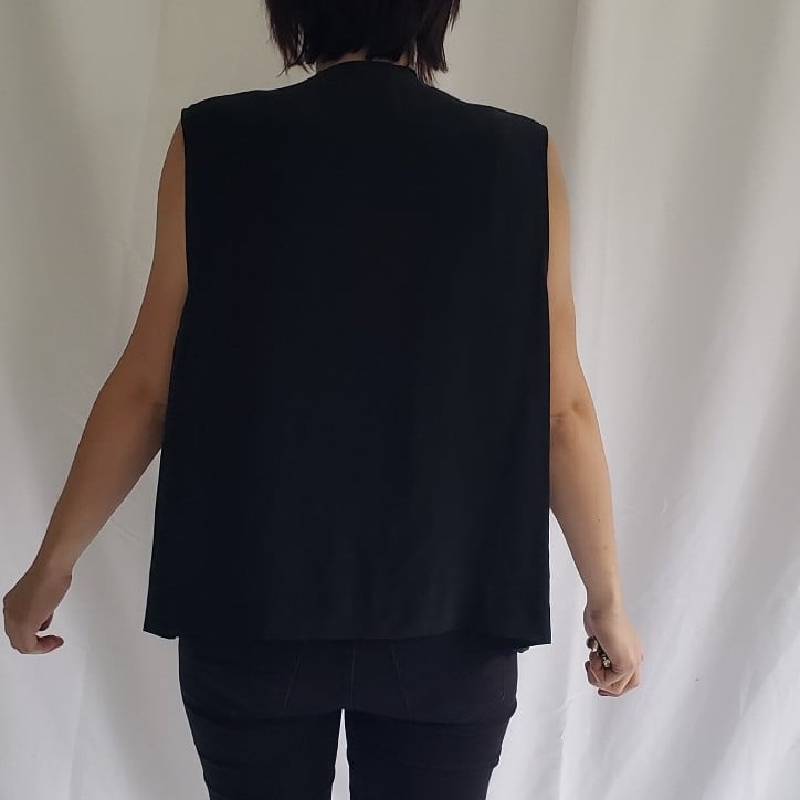 90s Deadstock IB Diffusion Black Beaded Silk Vest