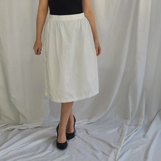 80s White Midi Skirt