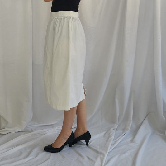 80s White Midi Skirt