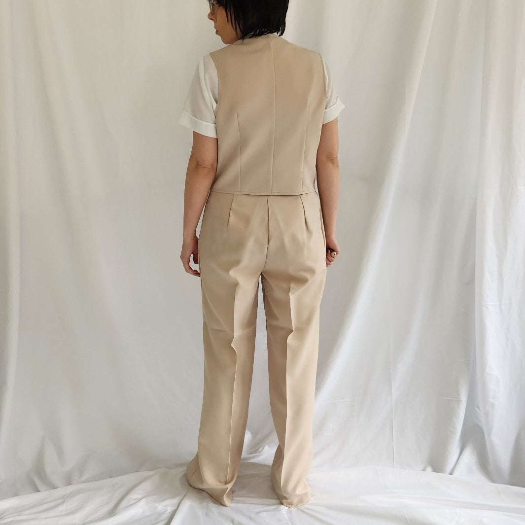 70s Deadstock Tan Ladies 3 Piece Suit