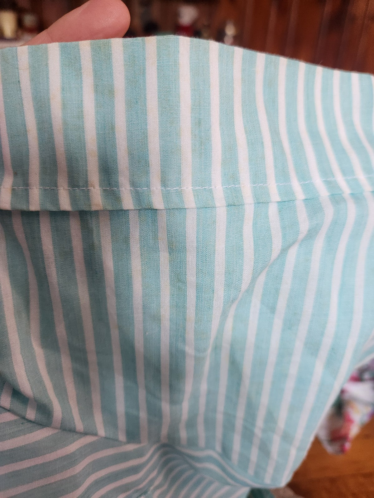 80s Blue and White Striped Day Dress