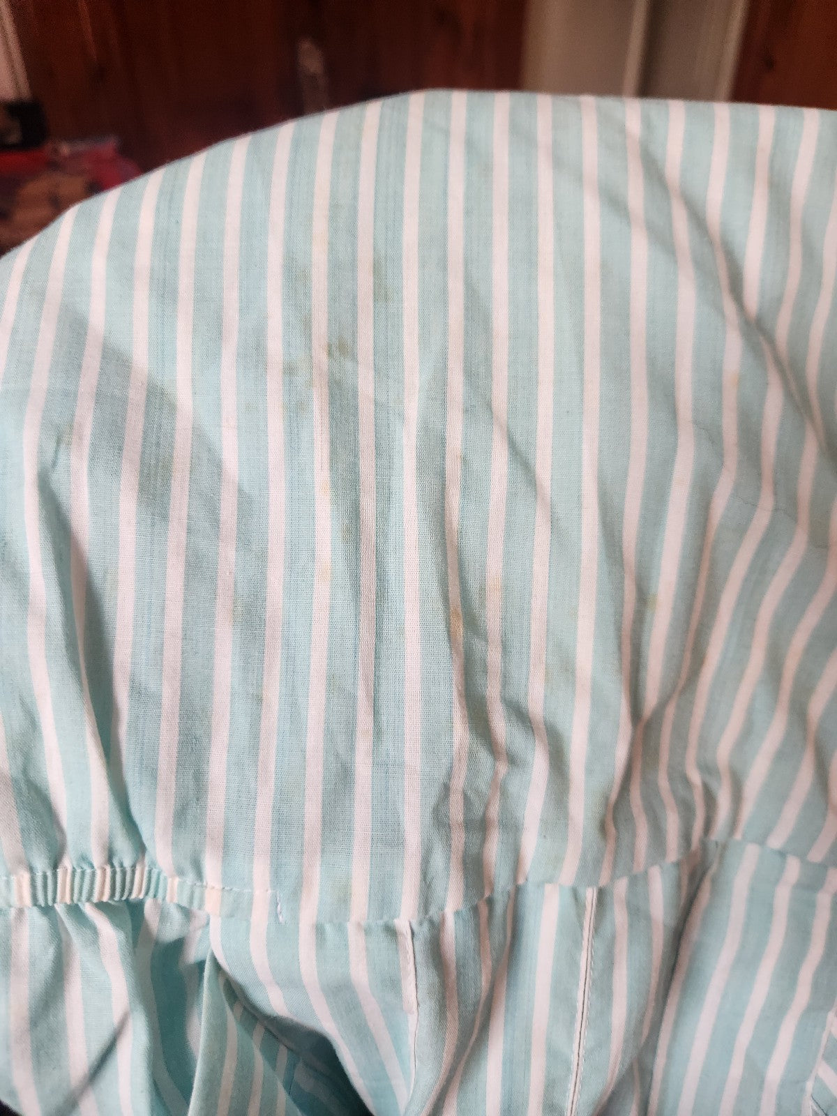 80s Blue and White Striped Day Dress