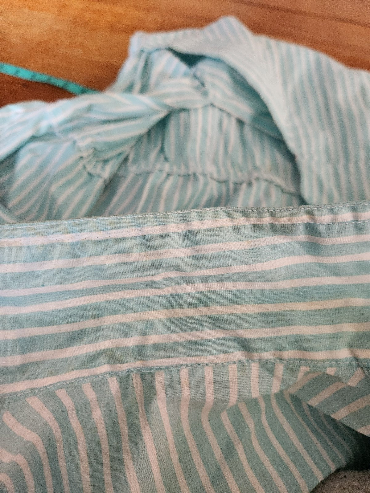 80s Blue and White Striped Day Dress