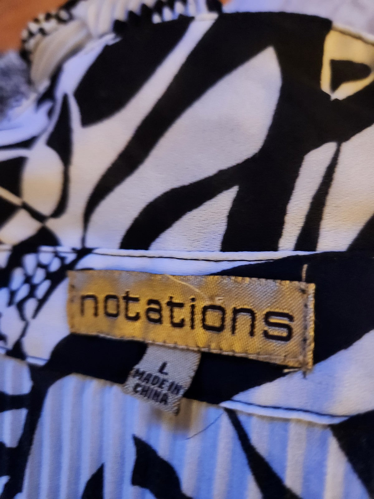 00s Does 70s Black and White Funky Top