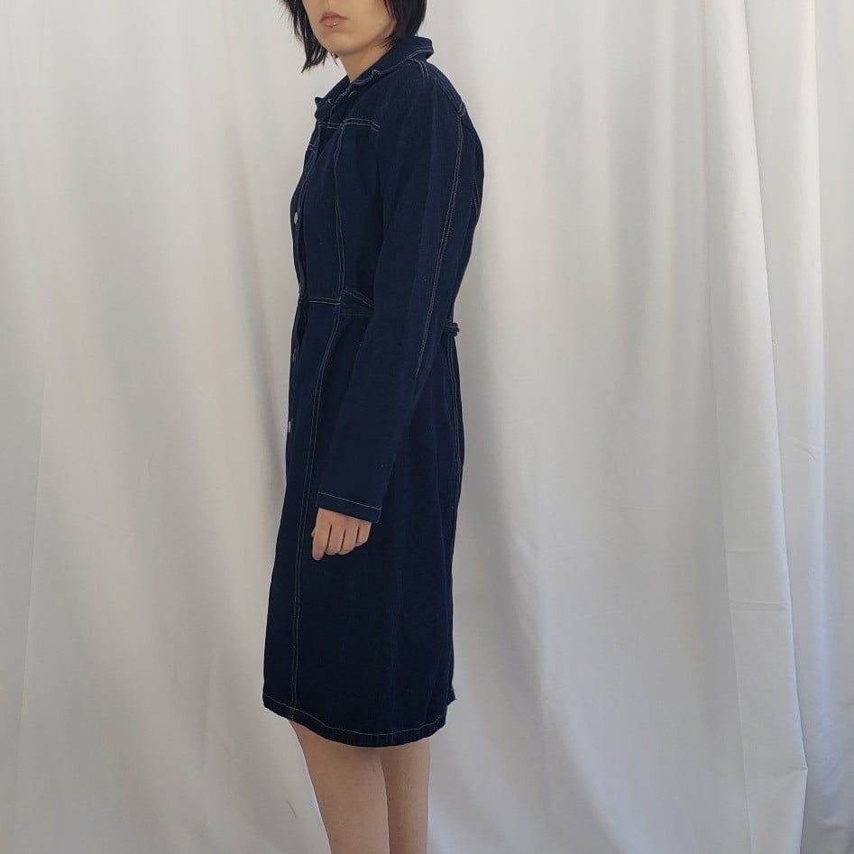 y2k denim dress Y2K Denim Long Sleeve Dress – Kaitlyn's Vintage Closet
