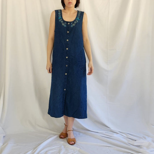 90s/00s Denim Jumper Dress