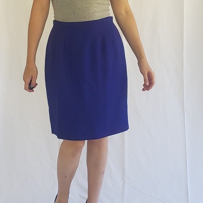 90s Blue Casual Corner Skirt Suit