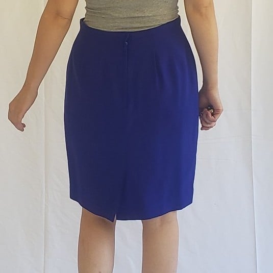 90s Blue Casual Corner Skirt Suit