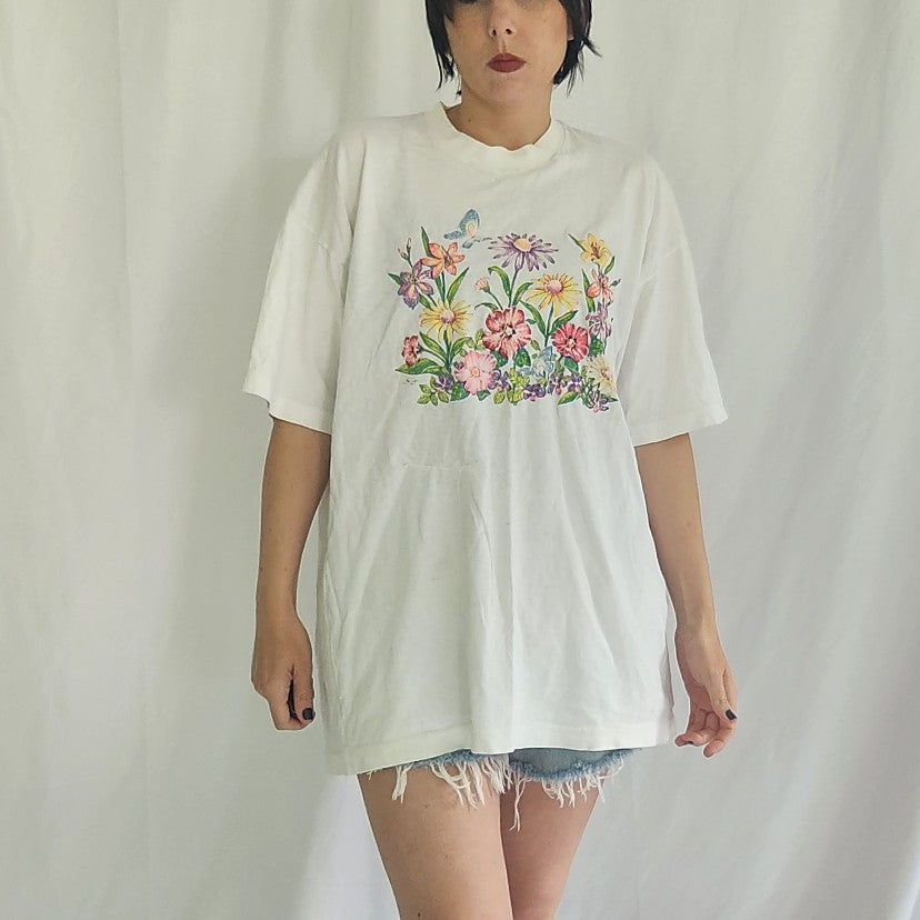 90s Floral Grandmacore Tee