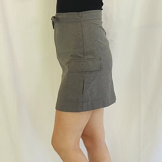 Y2K Gray Cargo Miniskirt