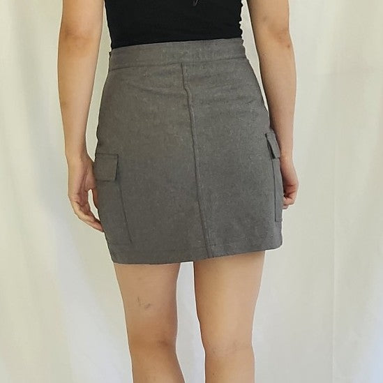 Y2K Gray Cargo Miniskirt