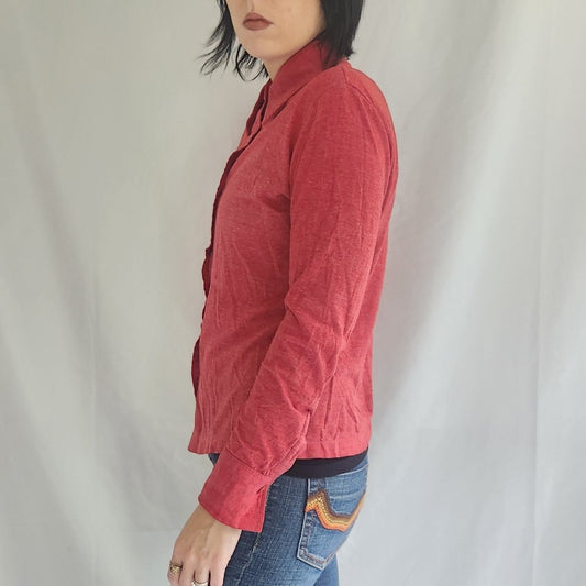 70s Red Button Down Shirt