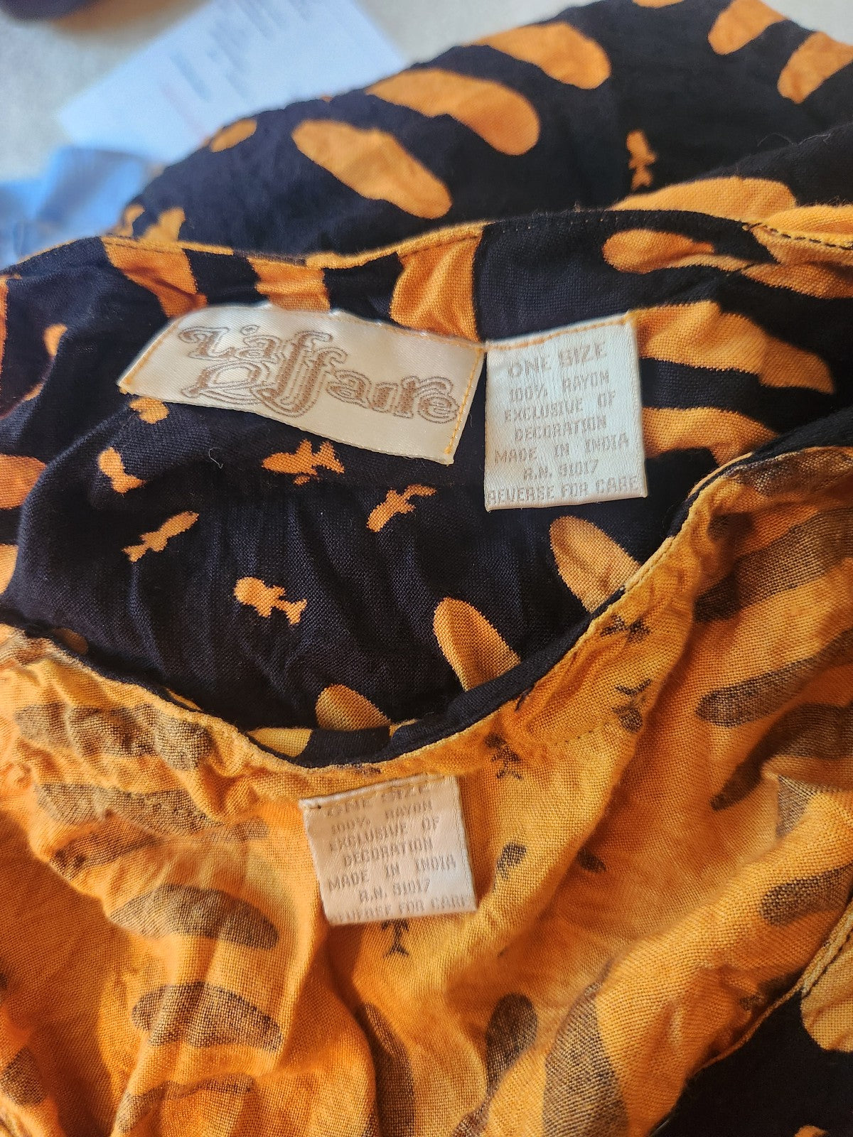 80s/90s Yellow and Black Layered Kaftan