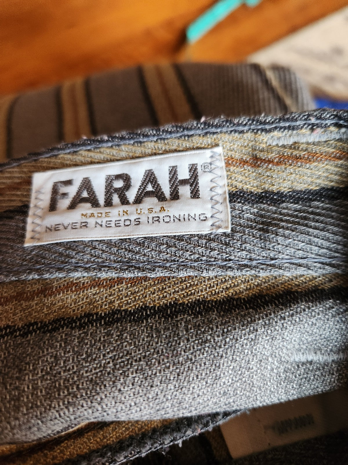 70s Gray and Tan Striped Pants