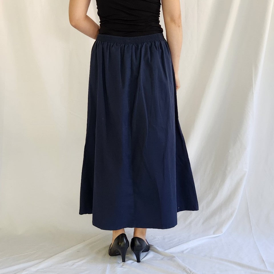 90s/00s Blue Button Down Maxi Skirt