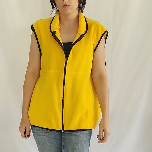 Y2K Yellow Fleece Vest