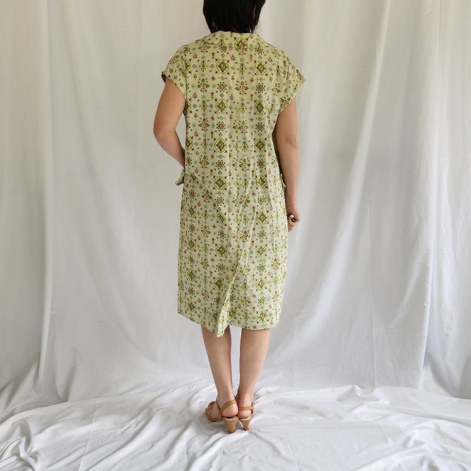 60s Green and Pink Home Made Shift Dress