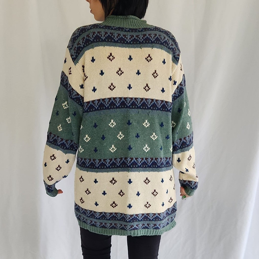 90s Cross Country Skiing Themed Sweater