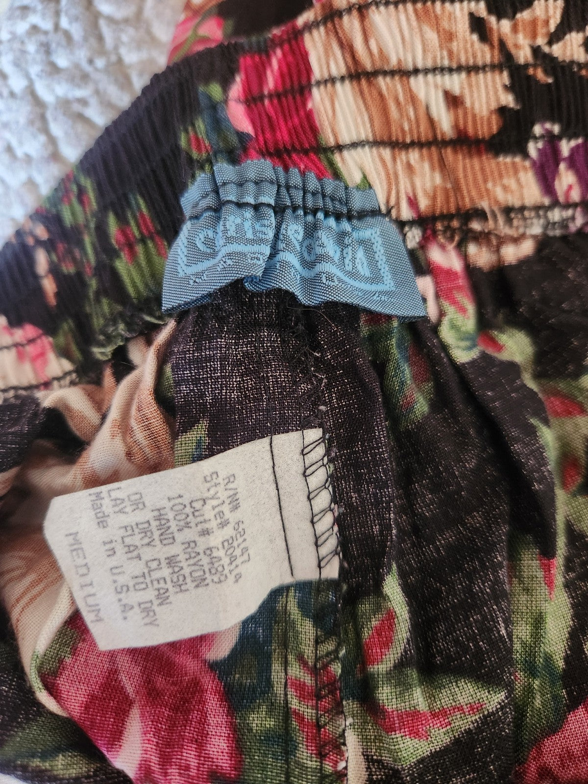 90s Black and Pink Floral Palazzo Pants