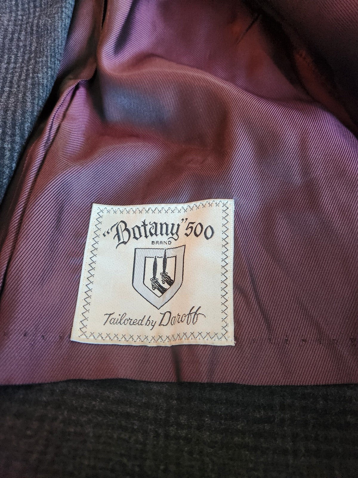 70s(?) Dark Gray Plaid Wool Overcoat