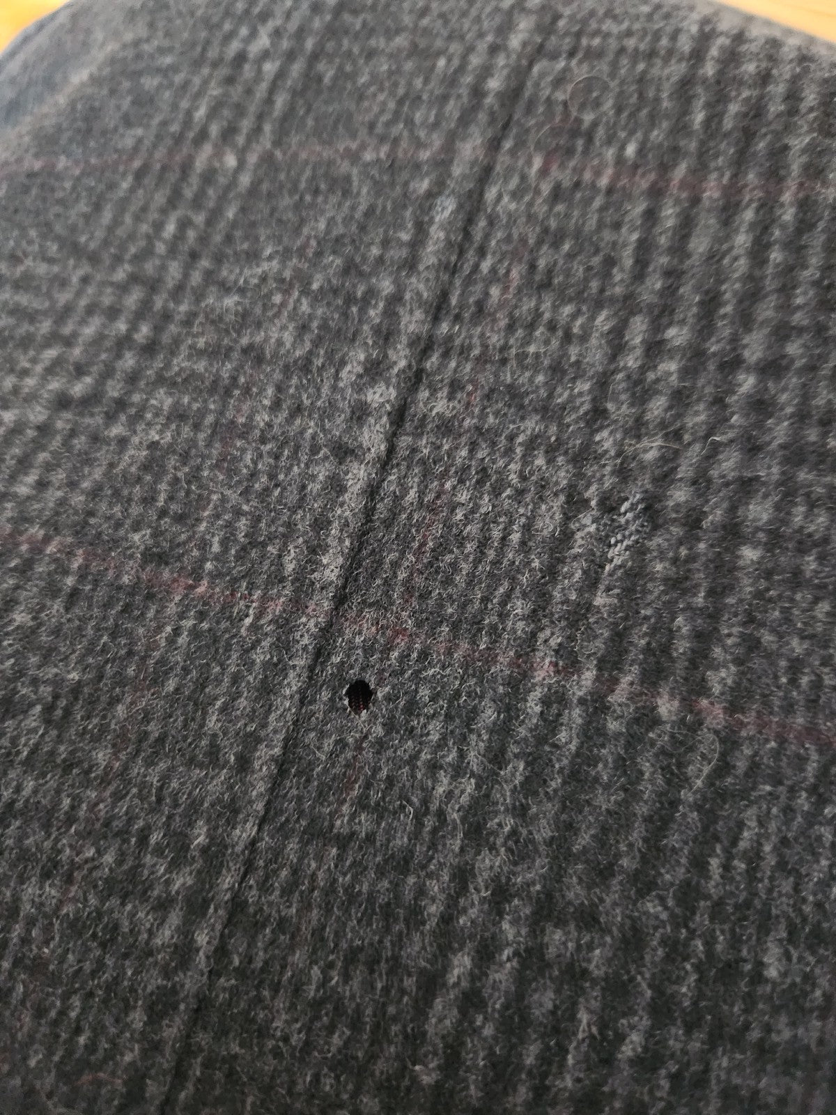 70s(?) Dark Gray Plaid Wool Overcoat