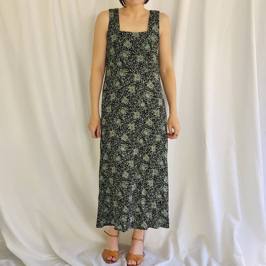 90s Green and Blue Floral Sundress