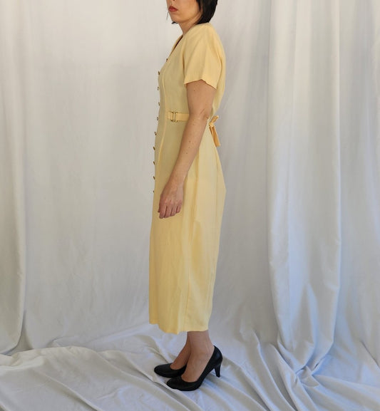 90s Yellow Midi Dress
