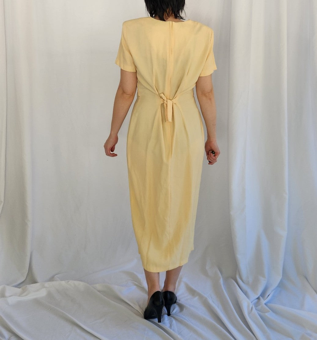 90s Yellow Midi Dress