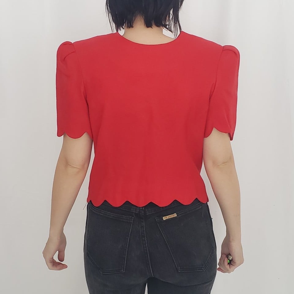 80s Red Saks Fifth Avenue Blouse