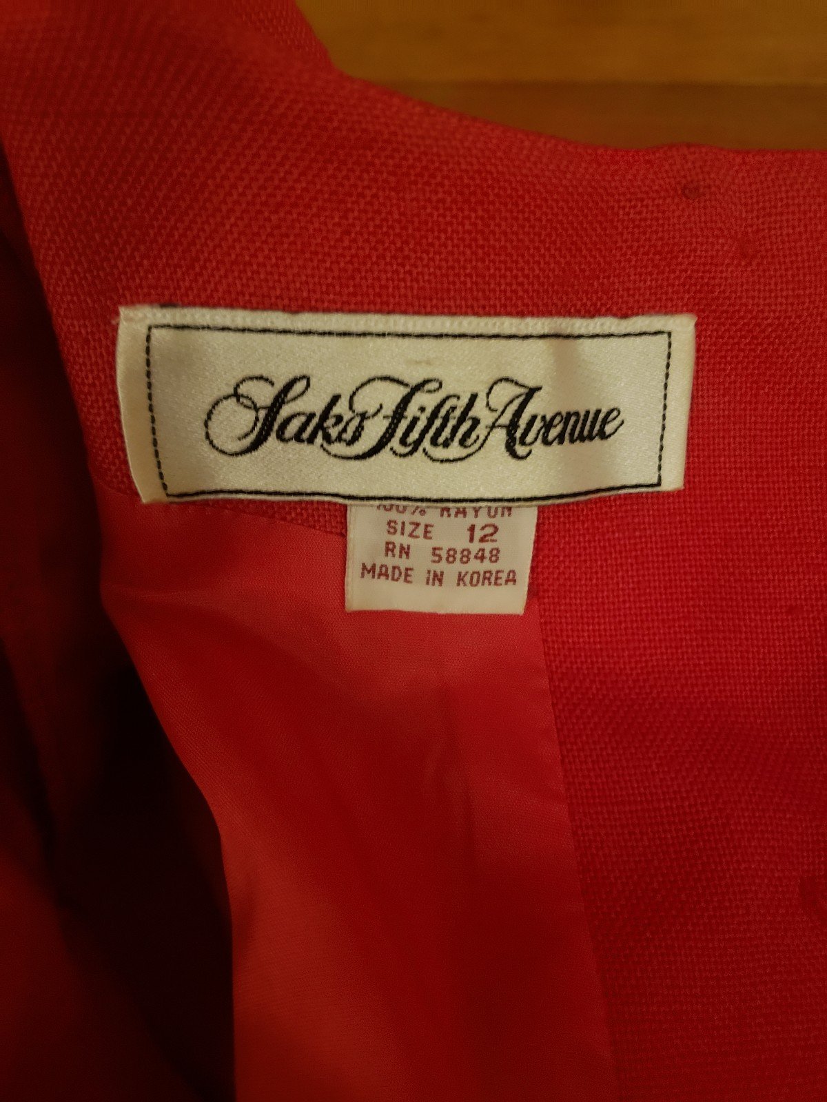 80s Red Saks Fifth Avenue Blouse